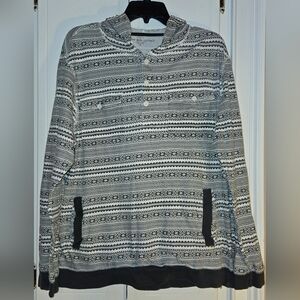 Black and White Patterned Hoodie- Sunday Work Clothes Brand